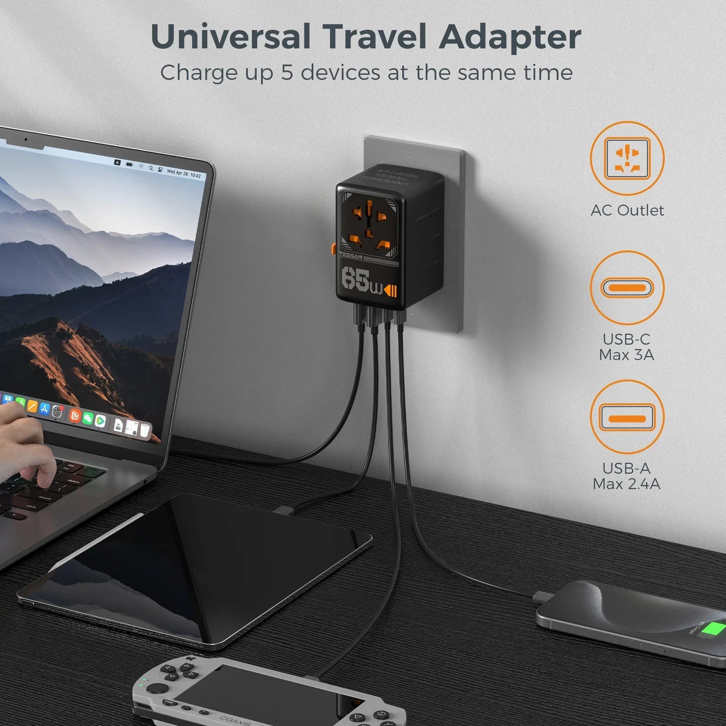 65W International Travel Adapter
