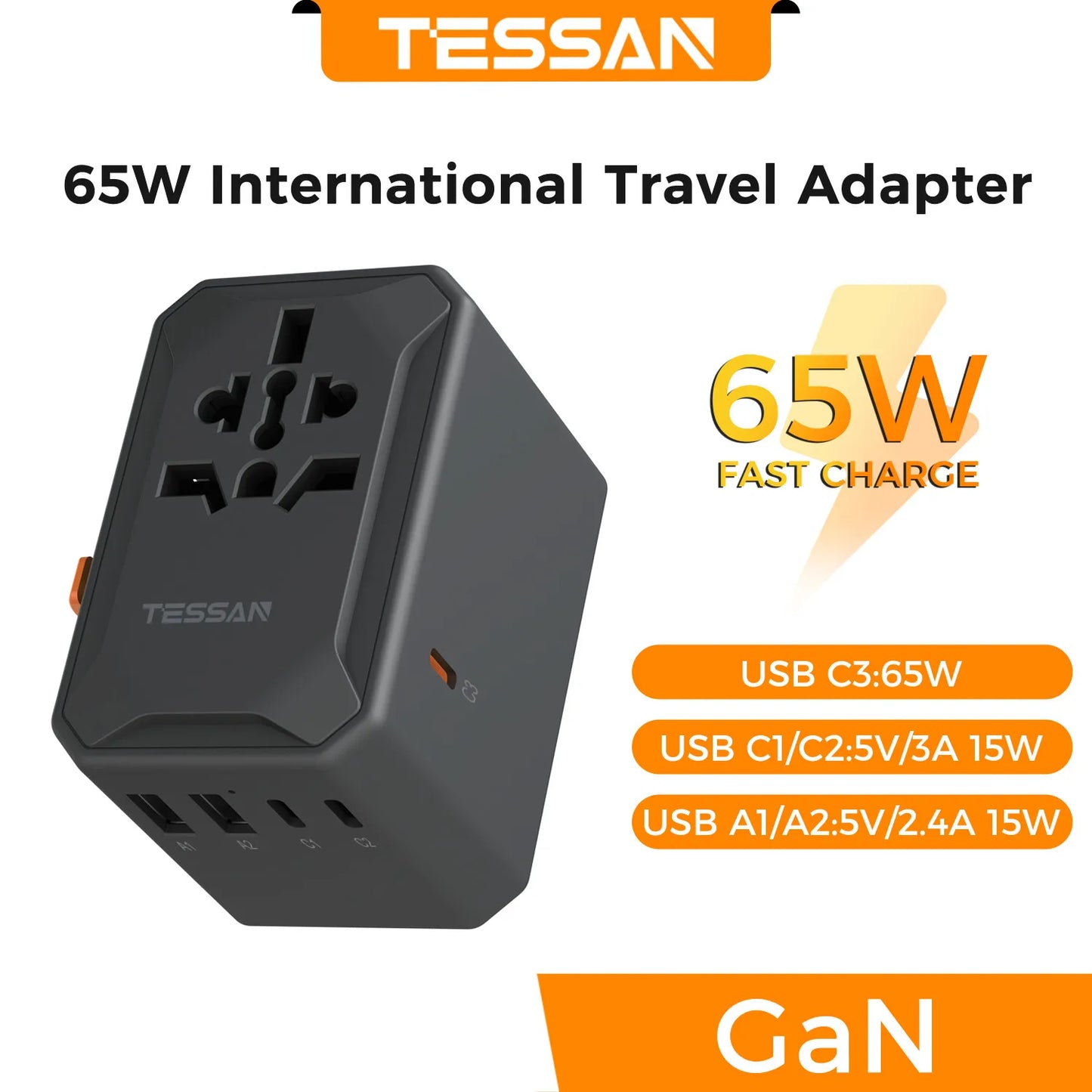 65W International Travel Adapter