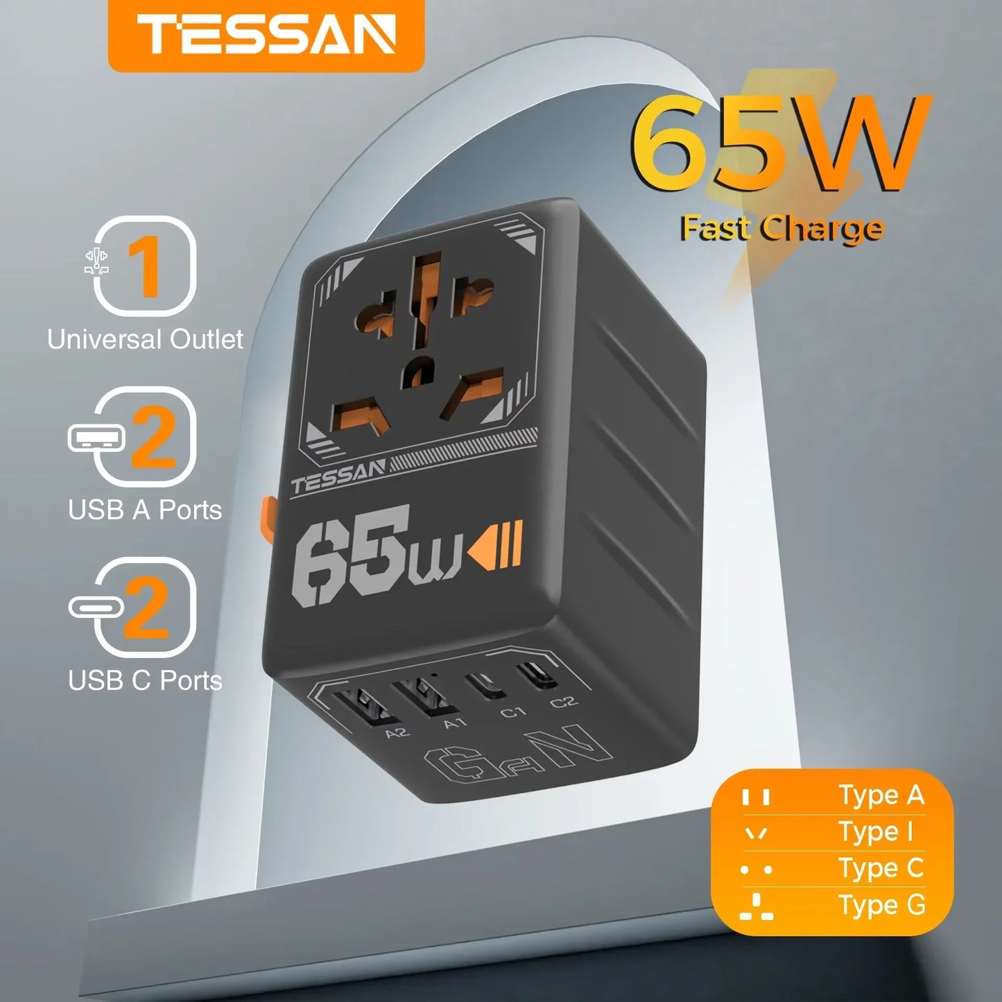 65W International Travel Adapter